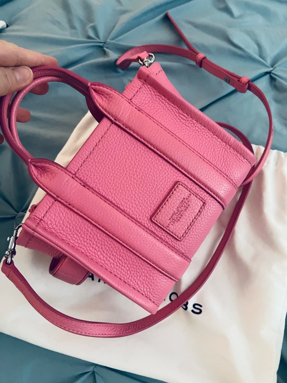 Marc Jacobs Pink The Tote Bag Mini Pebble Leather - Picture 2 of 5